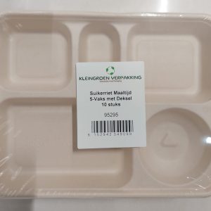 5 Compartment Box With Lid (10 Pieces) Non Plastic