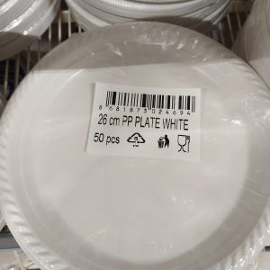Paper Plate White 26cm (50 Pieces)